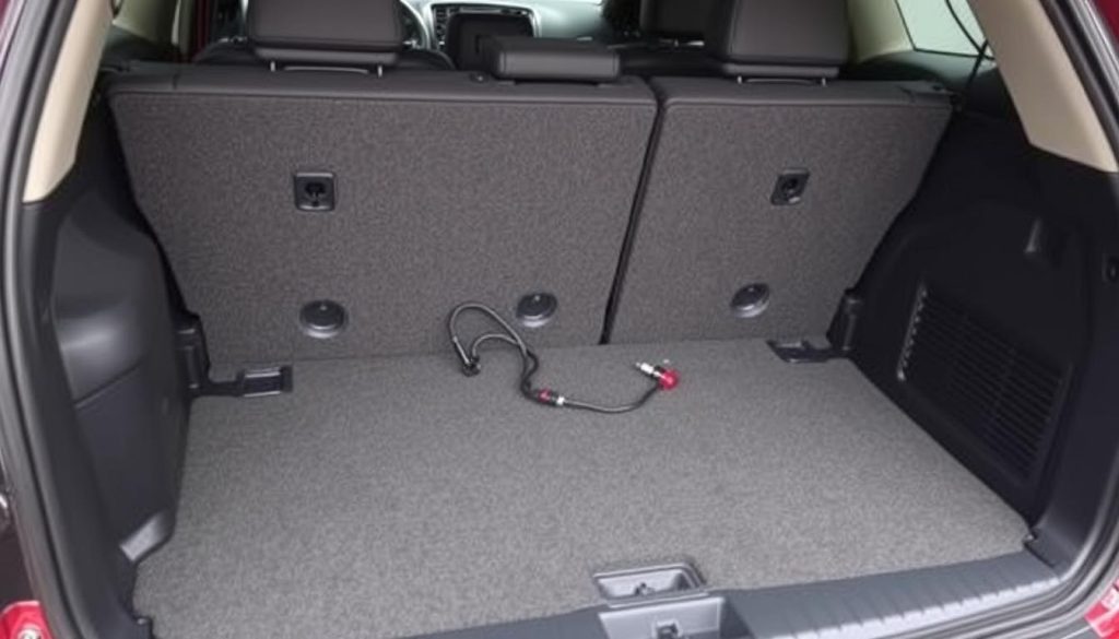 Accessing the emergency fuel door release in a Dodge Durango trunk