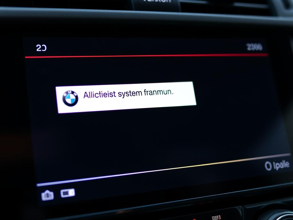 BMW iDrive screen showing error message