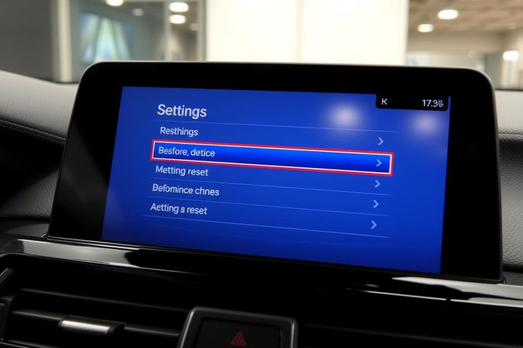 BMW iDrive screen showing settings menu