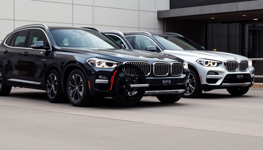 BMW X3 model lineup showing different generations BMW X3 model lineup showing different generations