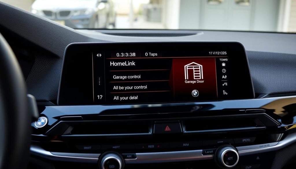 BMW iDrive screen showing HomeLink integration