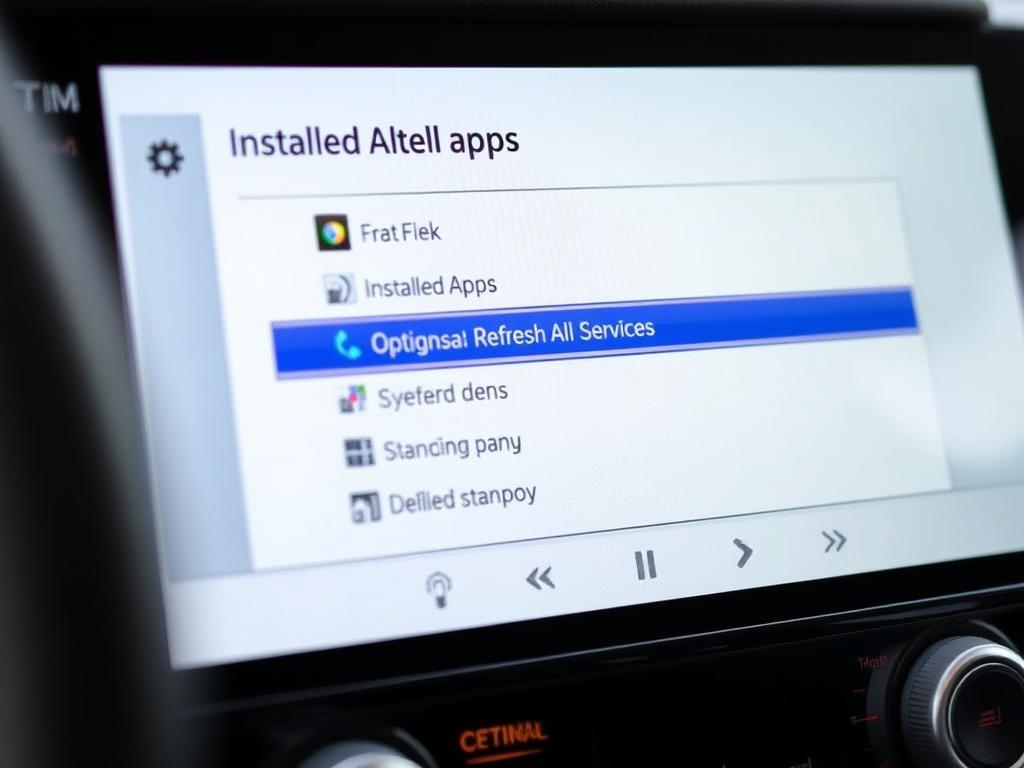 BMW iDrive screen showing Installed Apps section BMW iDrive screen showing Installed Apps section