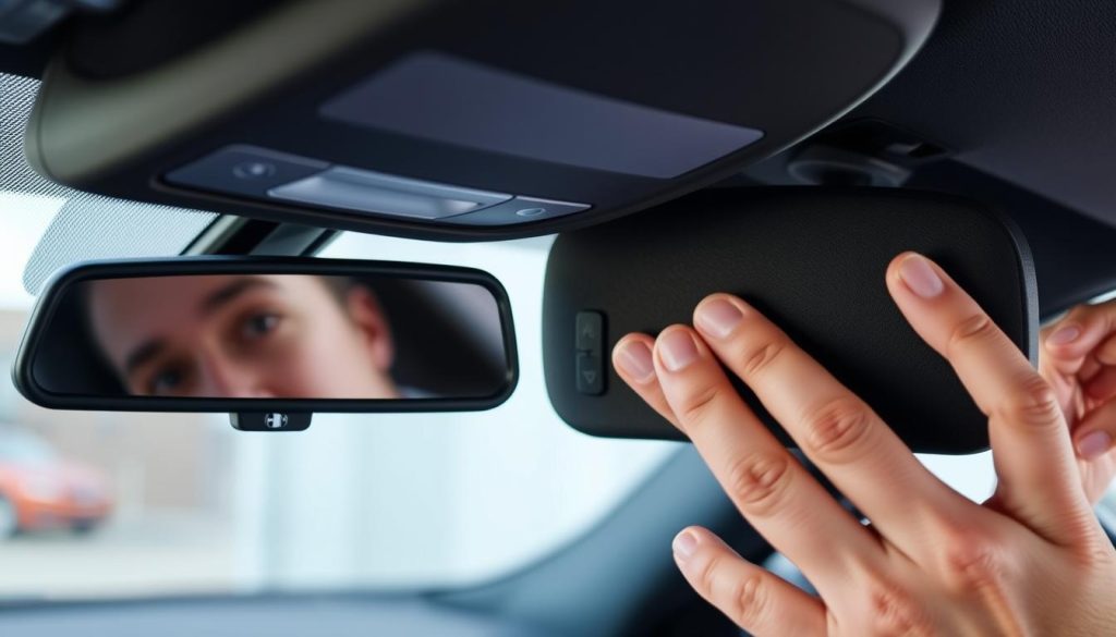 Person troubleshooting BMW garage door opener programming