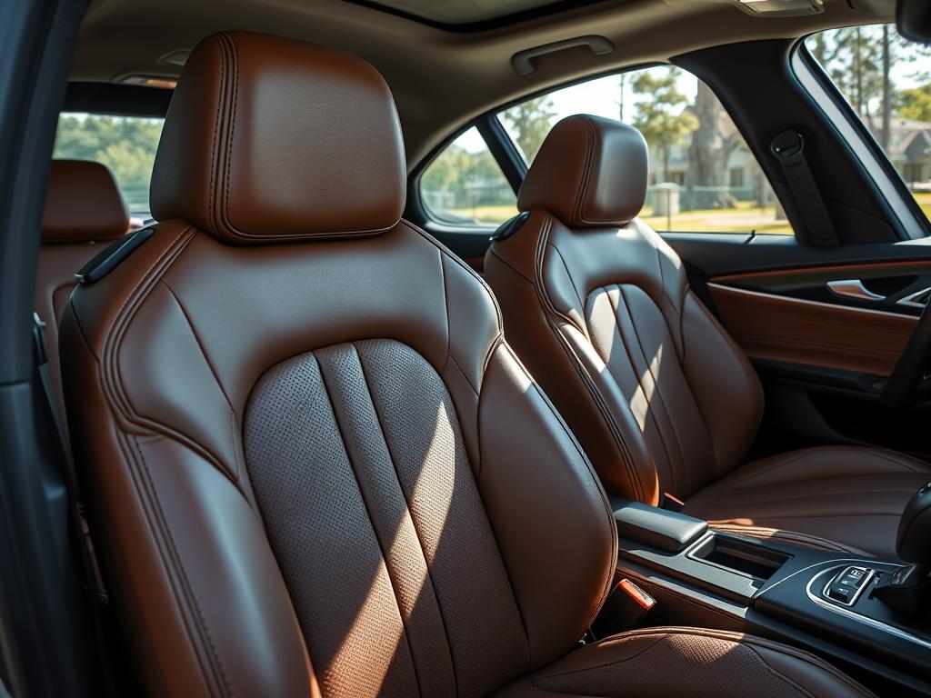 BMW leather seats showing the natural texture and comfort features in a luxury BMW model BMW leather seats showing the natural texture and comfort features in a luxury BMW model