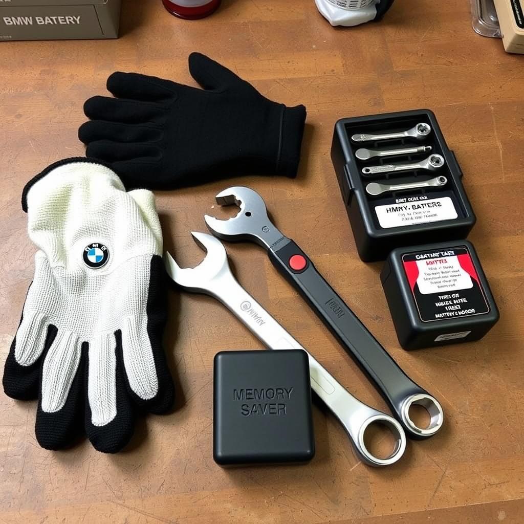 Basic tools needed for BMW battery replacement and reset