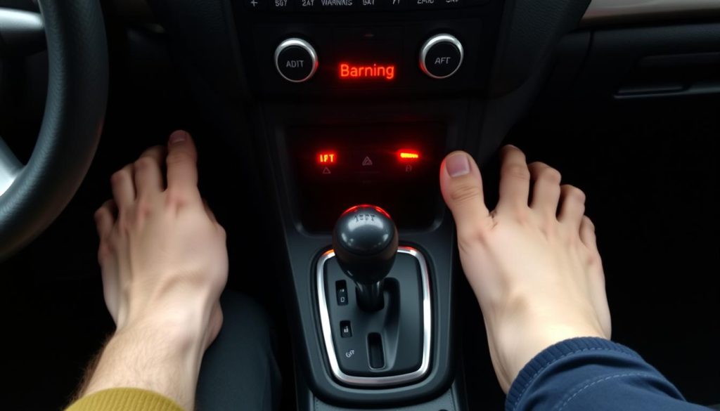 Driver making common mistake of releasing brake before park is engaged