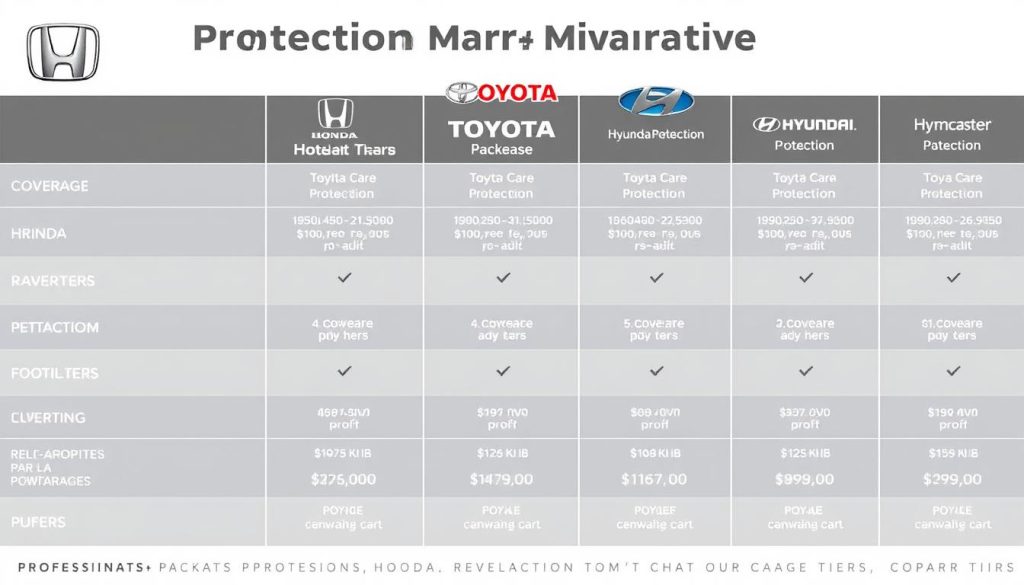 Comparison of different automotive protection packages from major manufacturers