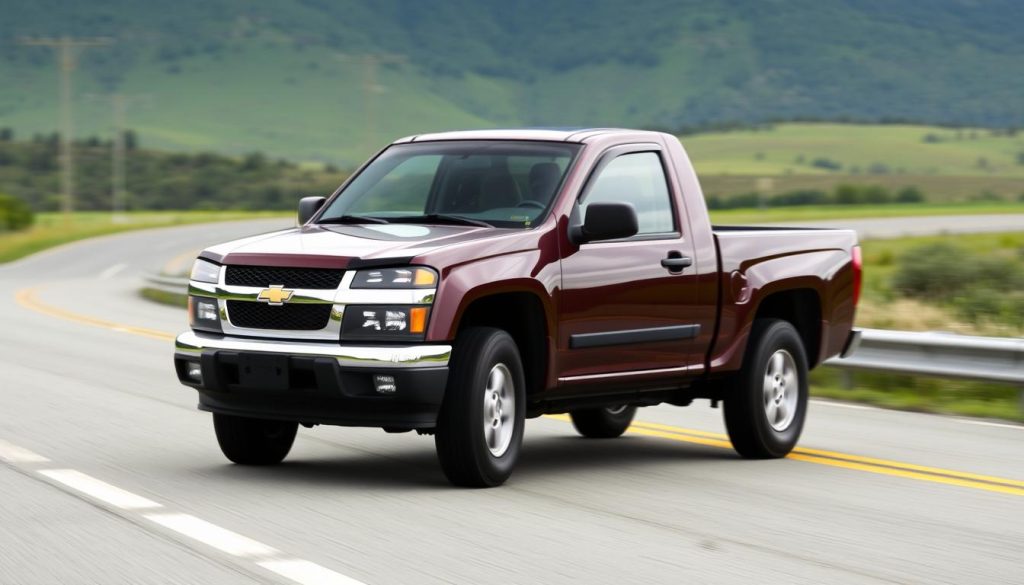 Well-maintained 2008 Chevy Colorado truck on the road